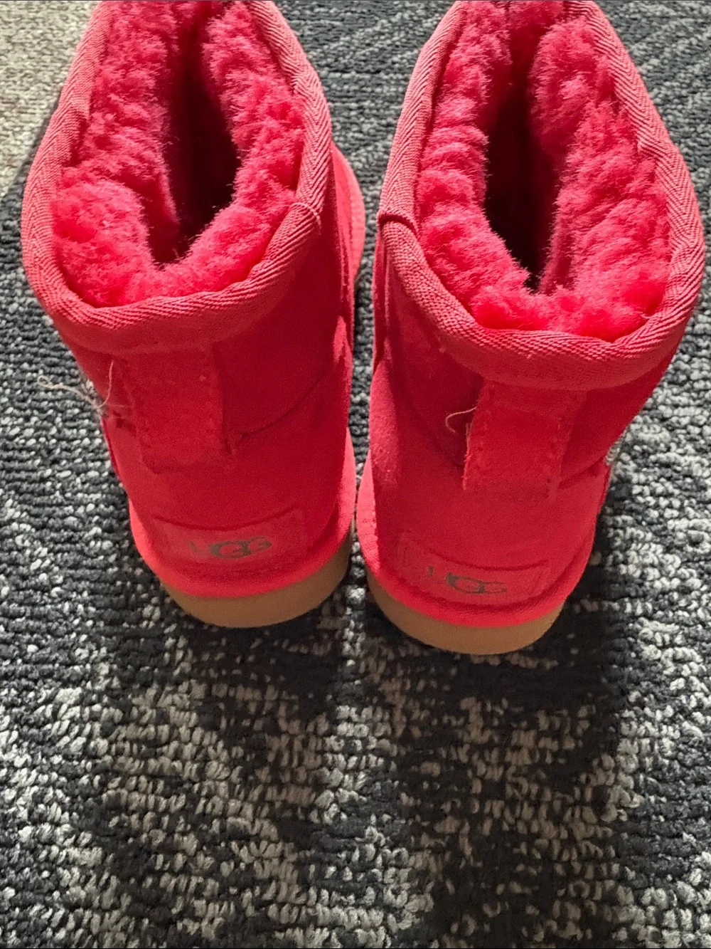 UGG Kids Bright Red Shearling-Lined Boots
